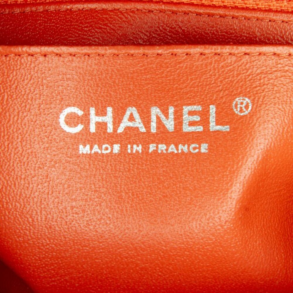 Pre Loved chanel Mini Chain Bag Classic Style Women Orange Crossbody Bags - Picture 7 of 8